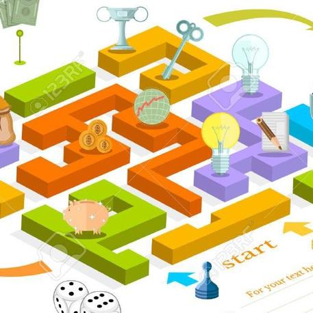 Concepto de gamificación - tablero de juego interactivo