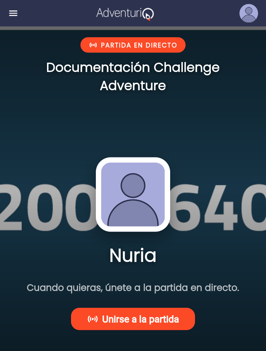 Player invitado ya dentro de la Aventura tras entrar con su nickname