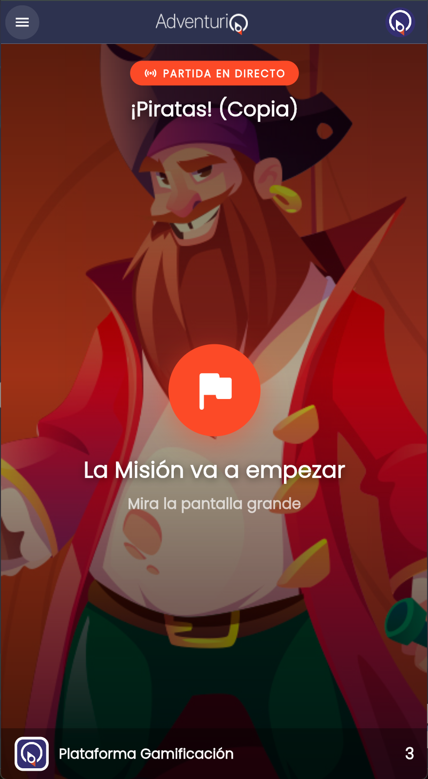Móvil del Player mostrando el aviso "La Misión va a empezar"