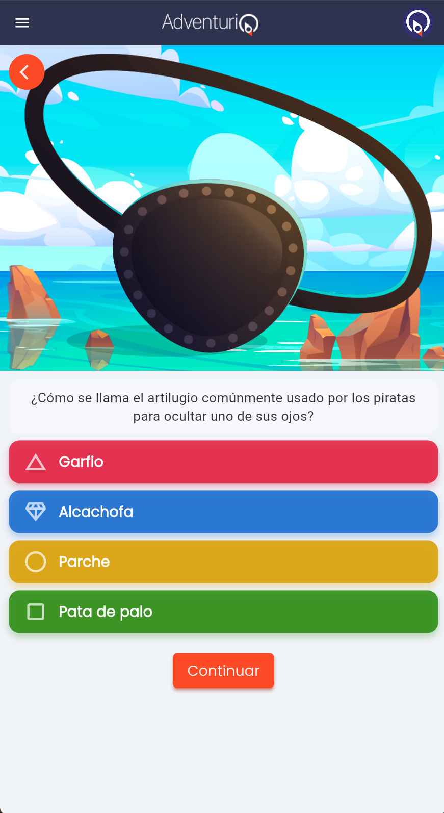 Móvil del Player respondiendo un Reto en directo