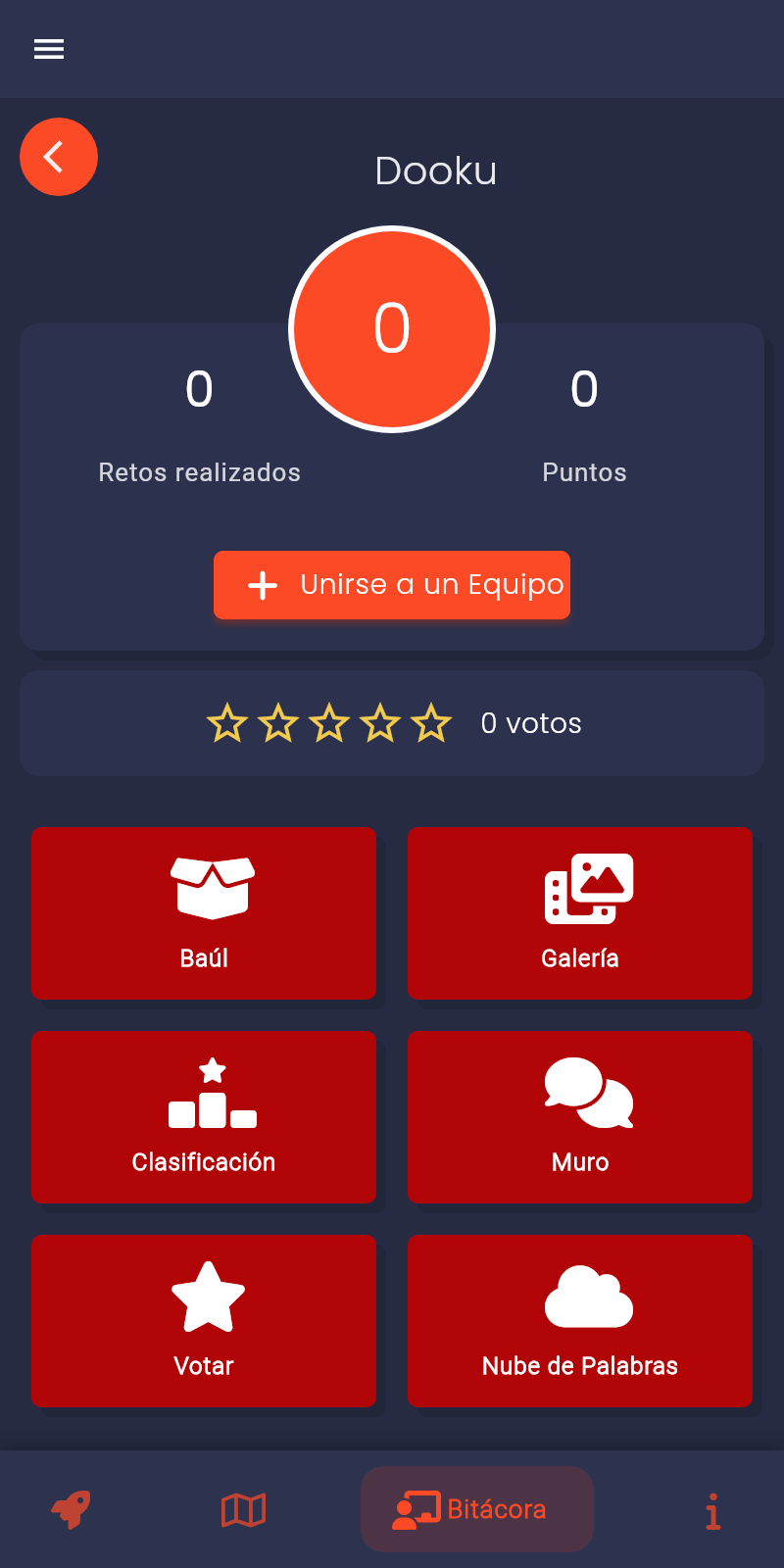 Vista de la Webapp — Bitácora del Player en formato móvil